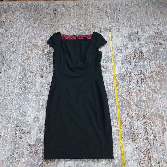Le Chateau Black Dress Square Neck Back Zipper Closure Size M - Picture 6 of 11